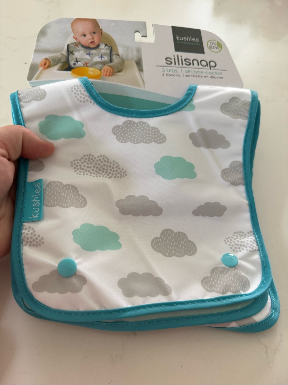 3 pack Silicone Pocket Bibs for baby